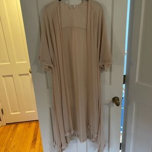 NWOT Umgee Open Cardigan Duster Fringe Cream Large